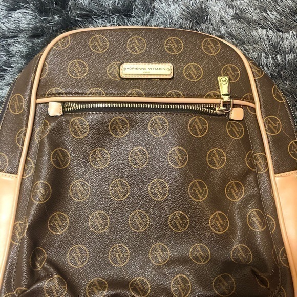 Adrienne Vittadini Chocolate Pebble Grain Backpack main image 8